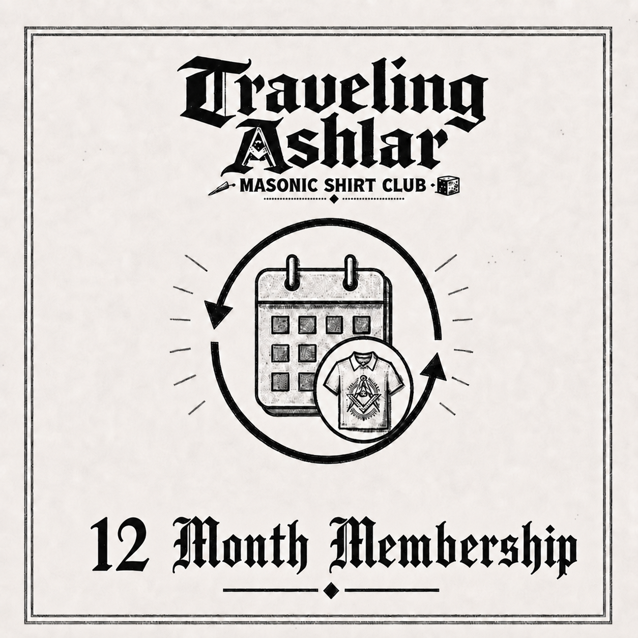 Traveling Ashlar 12 Month Membership