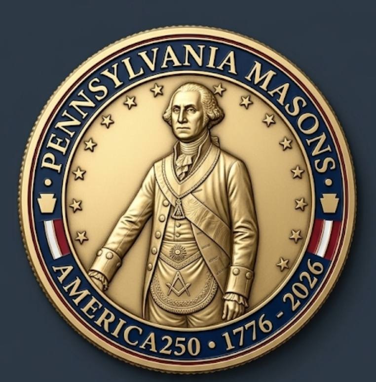 America250 Challenge Coins (Set of 2) - Image 2. Traveling Ashlar Masonic shirt club