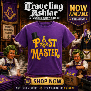 Past Master Willy parody freemason tee from Traveling Ashlar