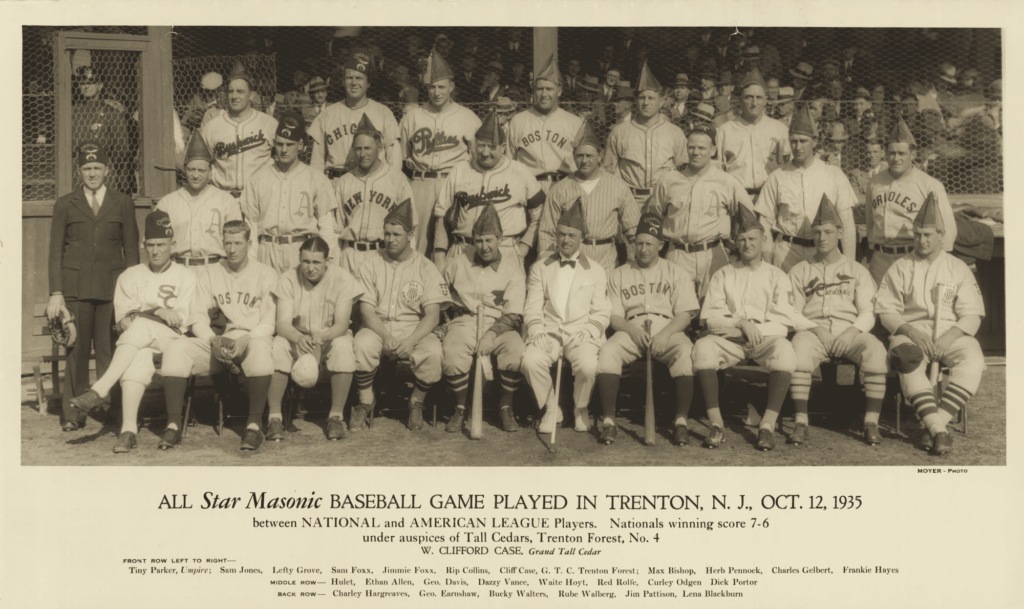 1935 All-Star Masonic Baseball Game team photograph in Trenton, New Jersey
