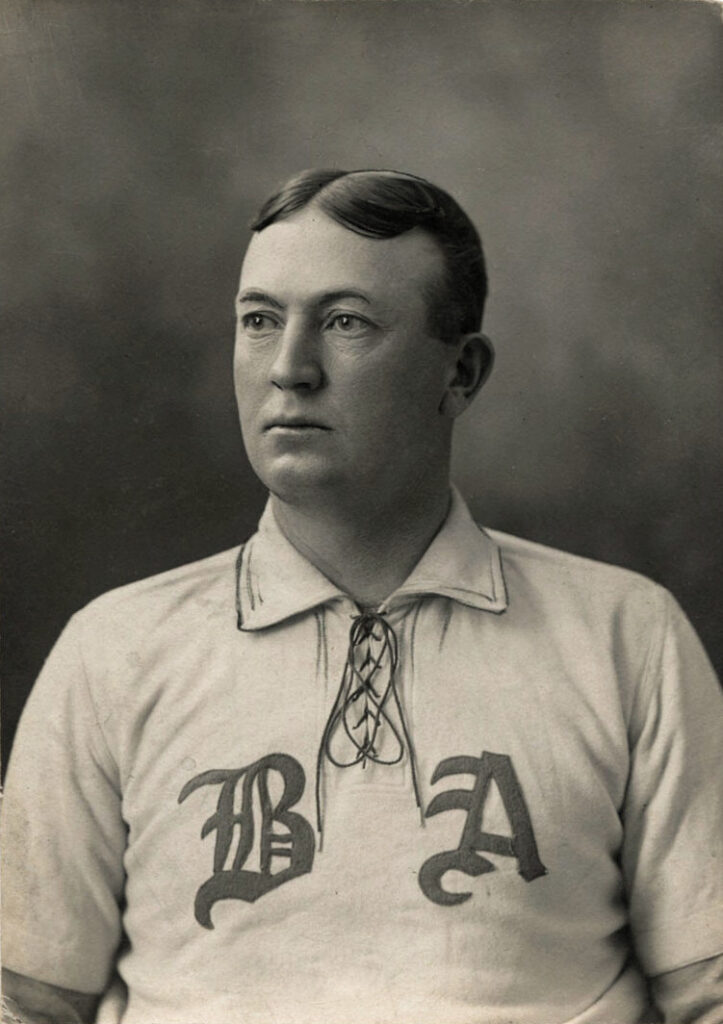 Cy Young in a Boston Americans uniform, circa 1902
