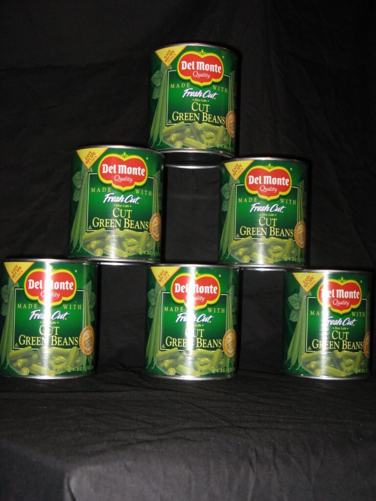 Stack of canned green beans, the unofficial Masonic vegetable