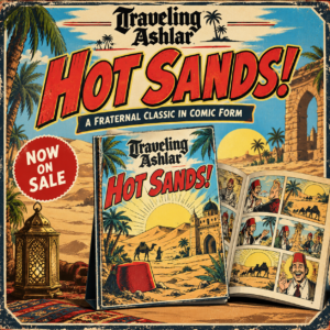 Hot Sands Traveling Ashlar ritual comic book in vintage 1950s comic style