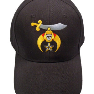 Black embroidered Shriners baseball cap