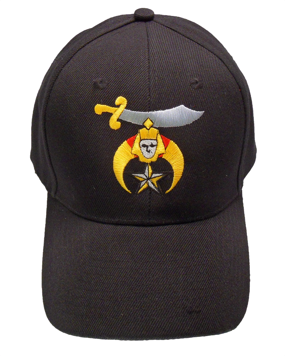 Black embroidered Shriners baseball cap. Traveling Ashlar Masonic shirt club product photo