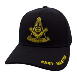 Black Past Master Fellowship cap with embroidered emblem