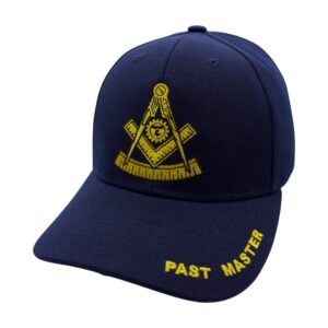 Navy blue Past Master Fellowship embroidered baseball cap