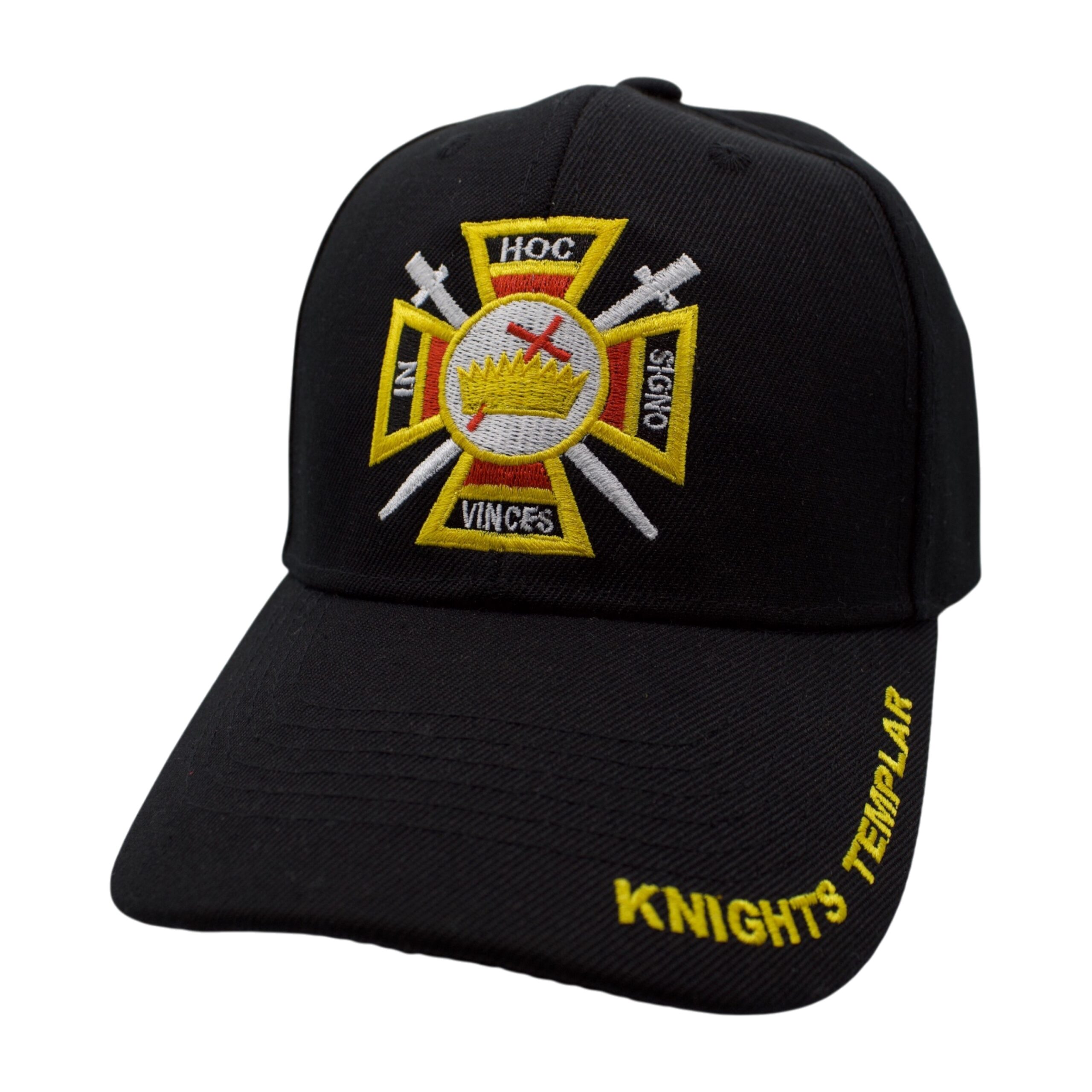 Black Knights Templar Fellowship embroidered cap. Traveling Ashlar Masonic shirt club product photo