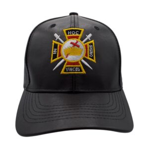 Black Knights Templar PU leather embroidered baseball cap