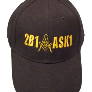 Black embroidered 2B1 ASK1 Masonic cap supplied in a set of six