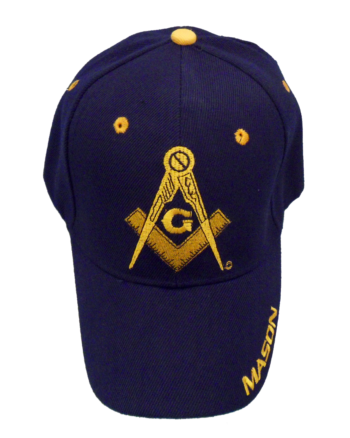 Navy blue embroidered Masonic Square and Compasses cap. Traveling Ashlar Masonic shirt club product photo