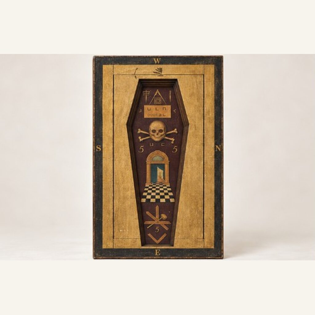 Masonic tracing board five-layer wooden relief front view