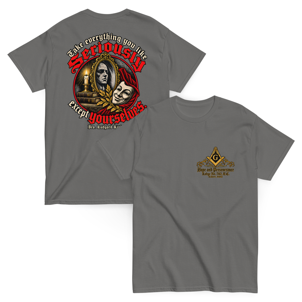 Unisex classic tee. Traveling Ashlar Masonic shirt club product photo